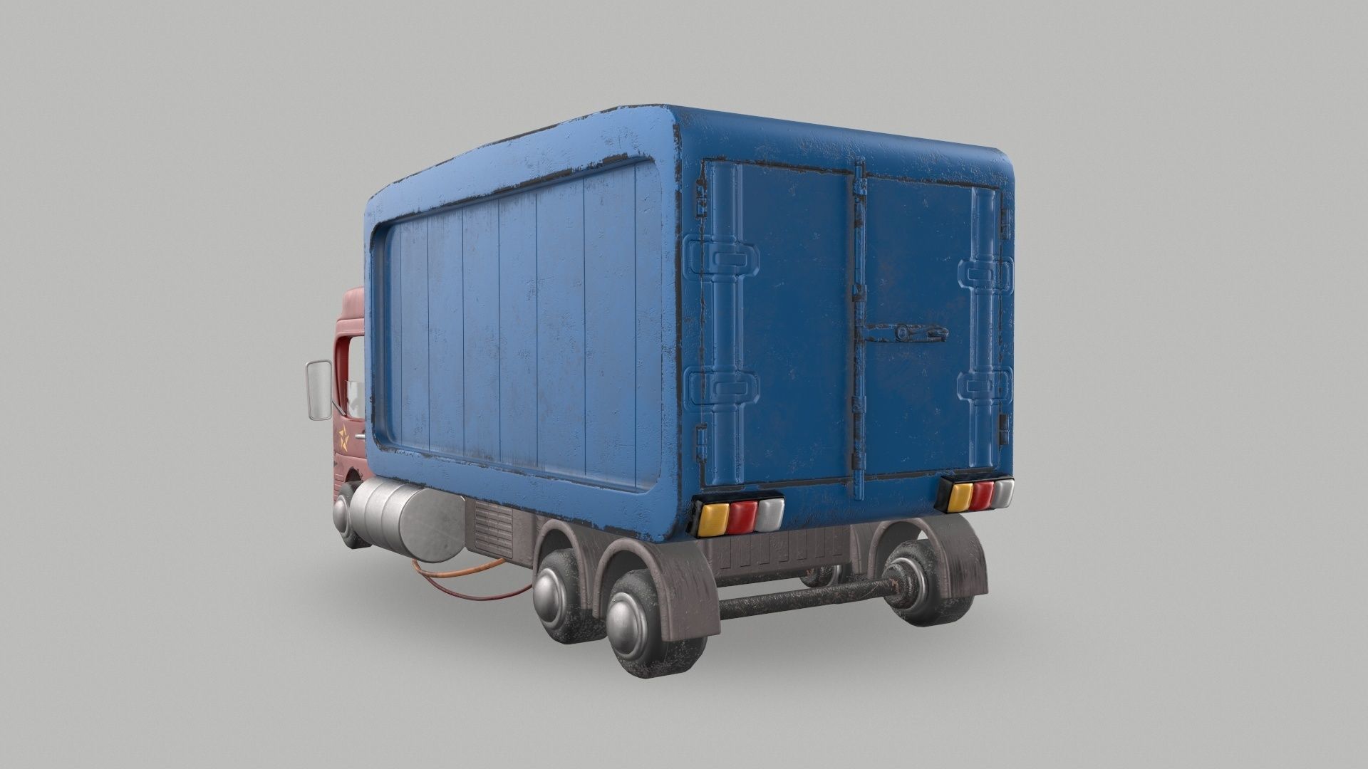 Cartoon Red Truck PBR  Low-poly 3D model_5