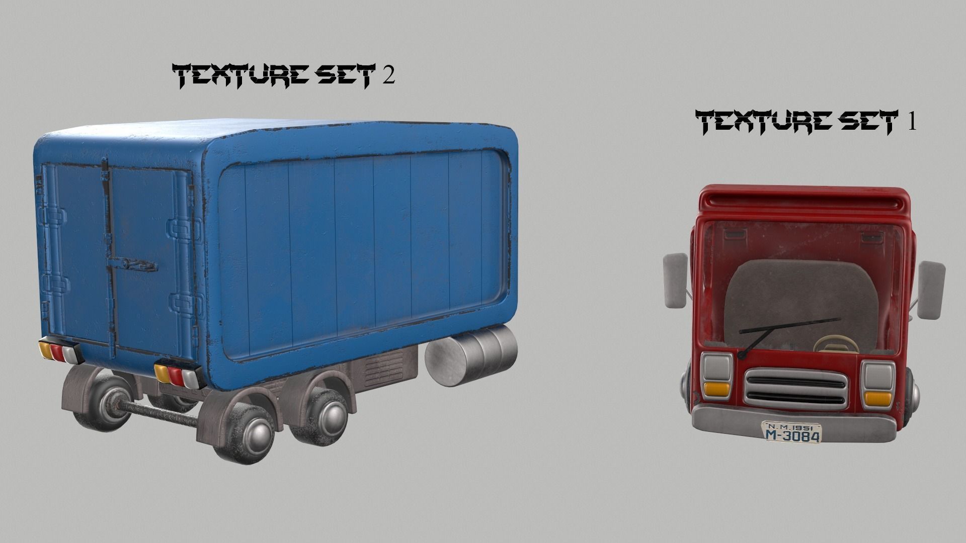 Cartoon Red Truck PBR  Low-poly 3D model_27