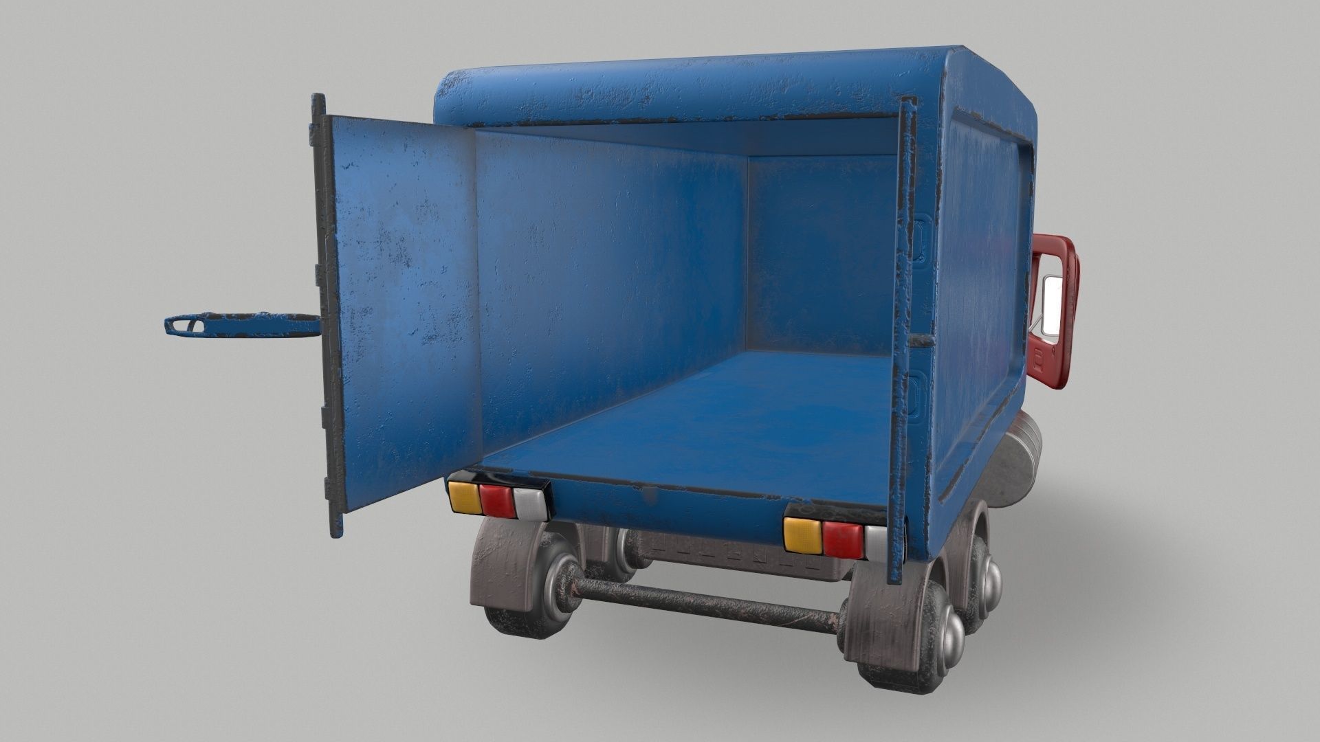 Cartoon Red Truck PBR  Low-poly 3D model_11