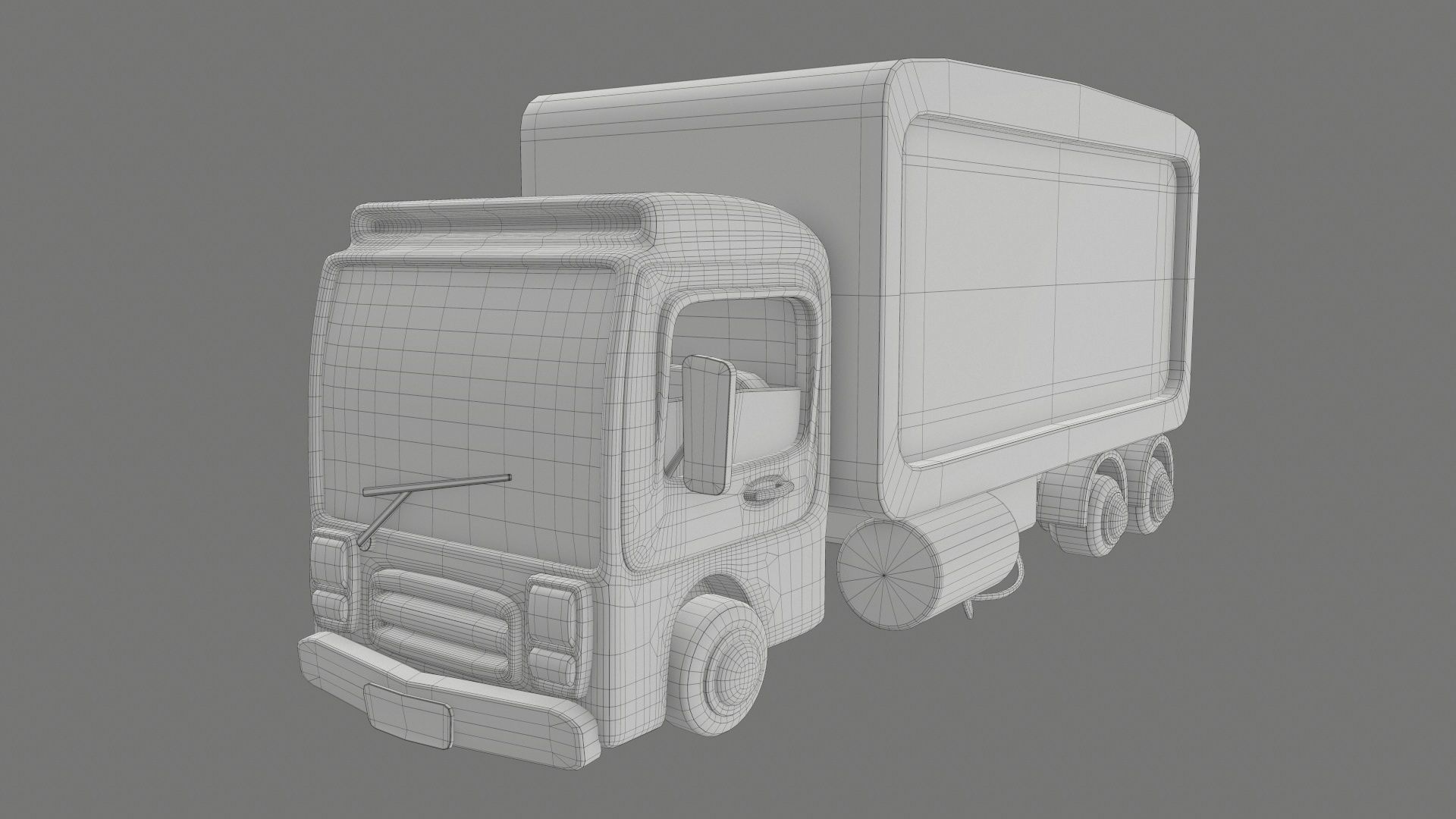 Cartoon Red Truck PBR  Low-poly 3D model_16