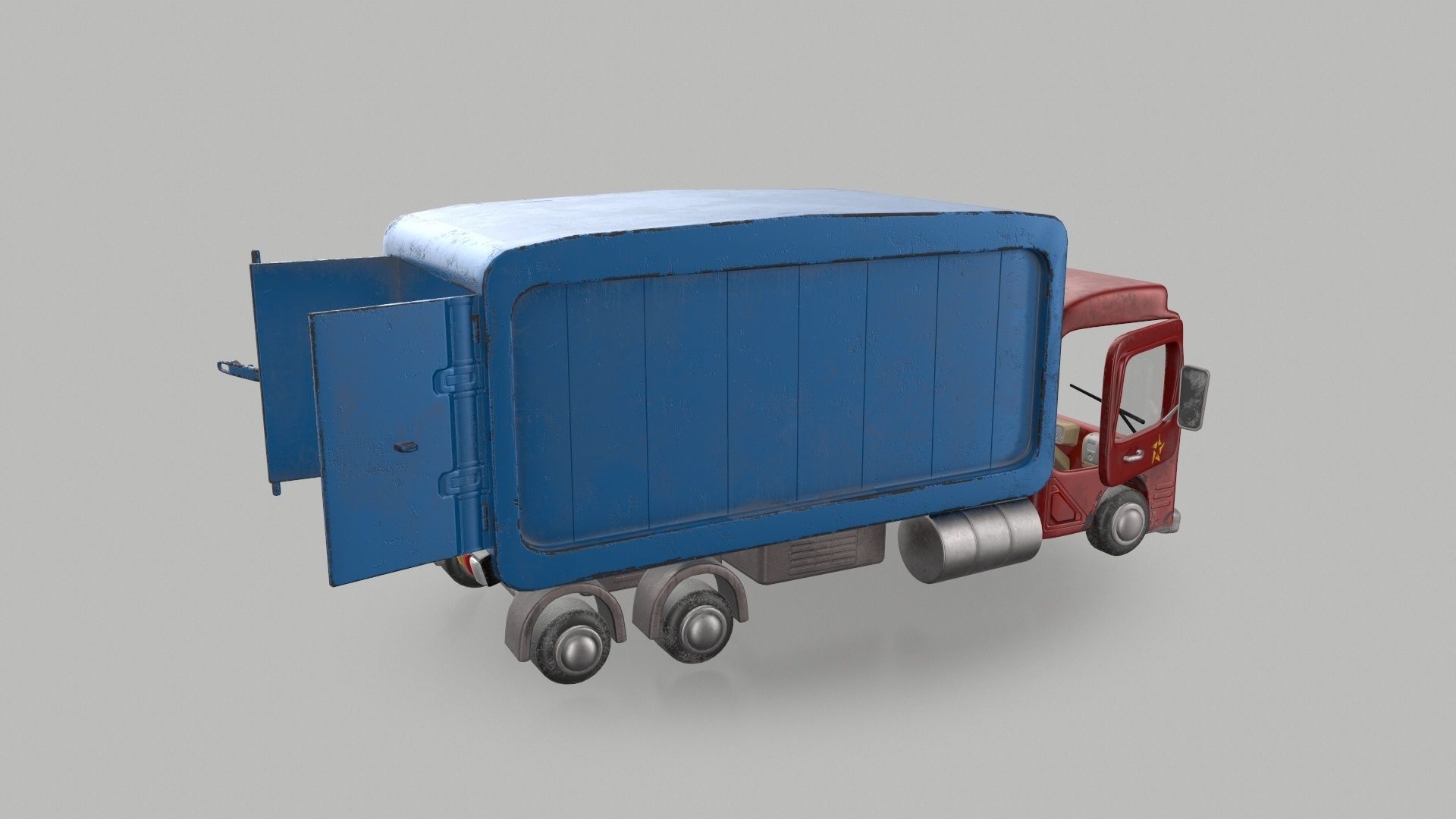 Cartoon Red Truck PBR  Low-poly 3D model_14