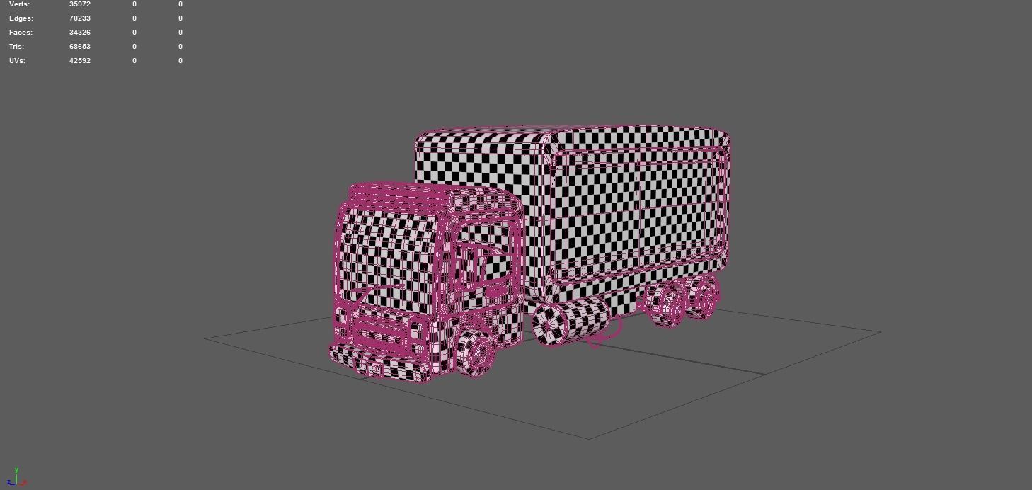 Cartoon Red Truck PBR  Low-poly 3D model_30