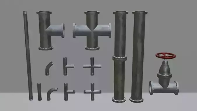 Pipe collection set of pipes and valves