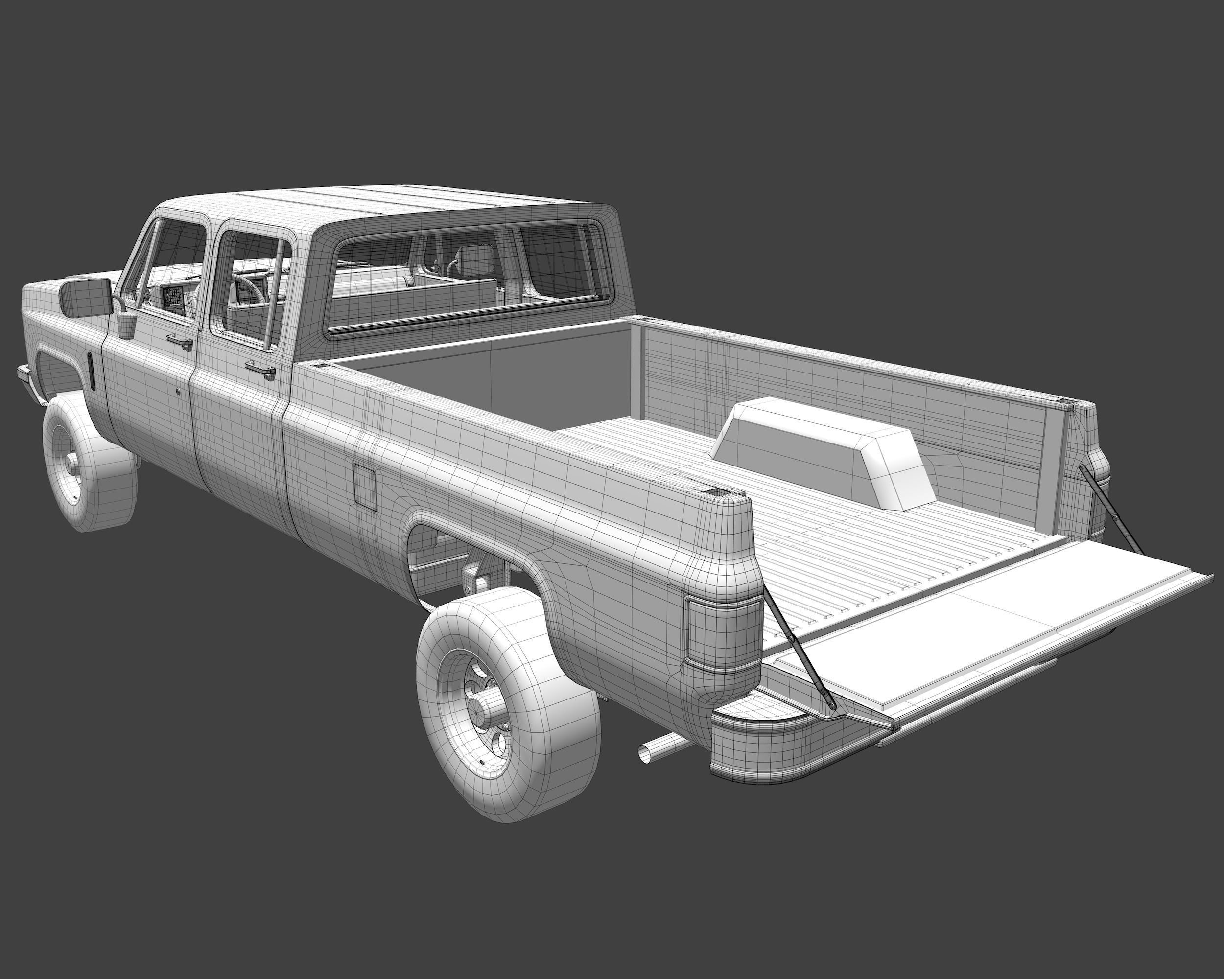 Pick-up 6 pickup truck 3D model_8