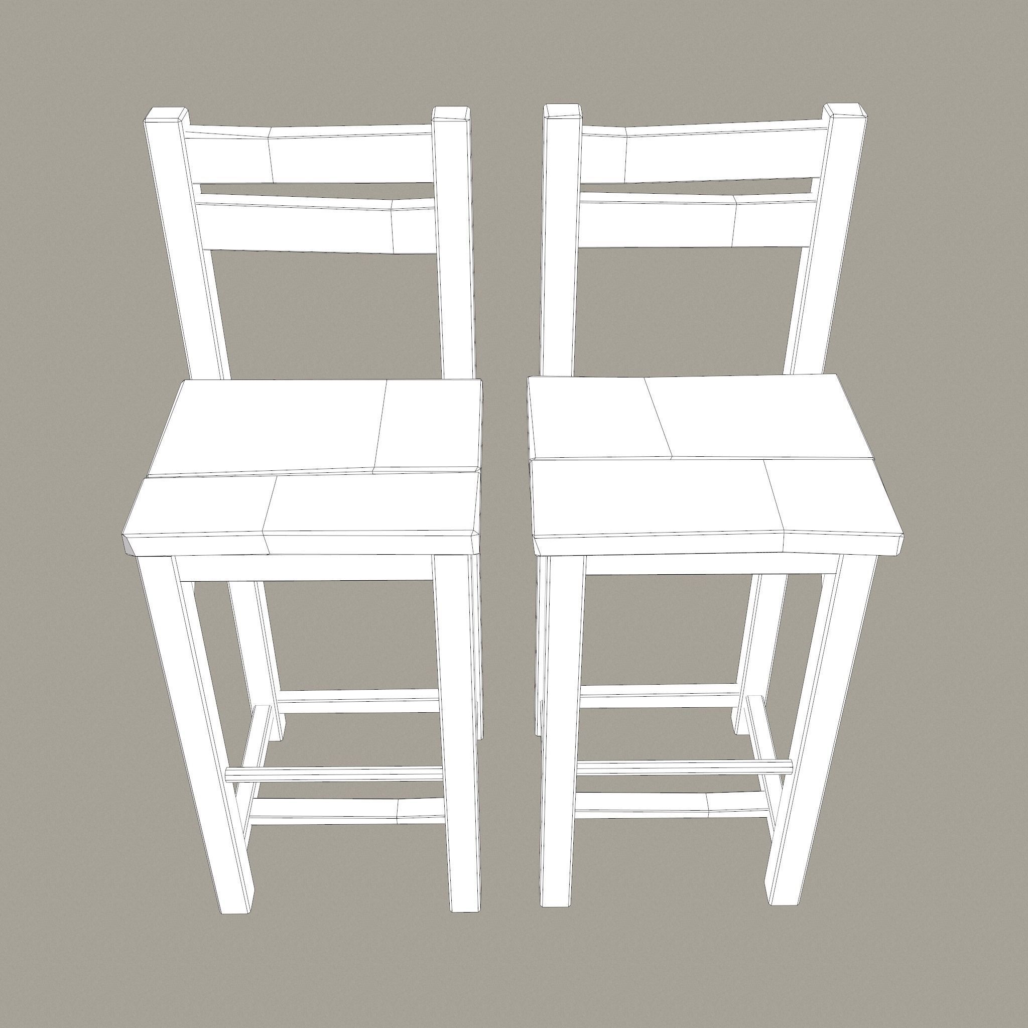 Medieval Tavern Style High Table and Chairs 3D Model Collection_42
