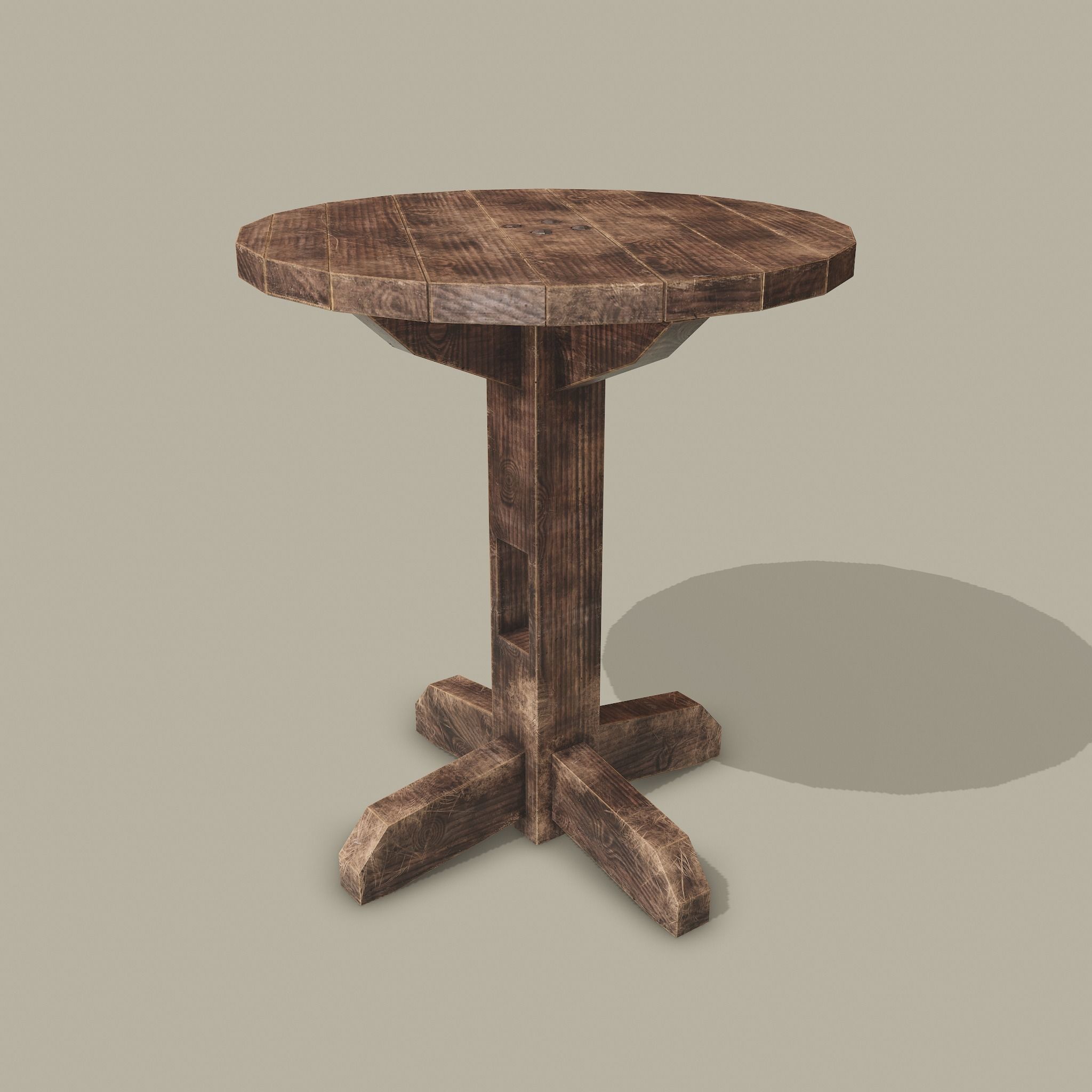 Medieval Tavern Style High Table and Chairs 3D Model Collection_30