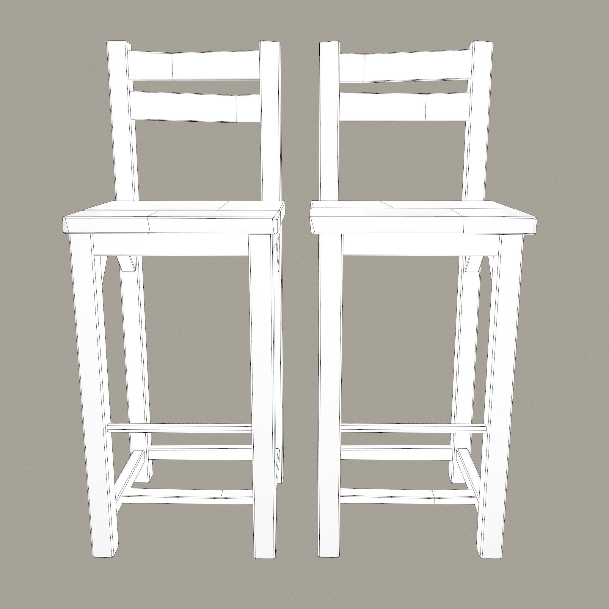 Medieval Tavern Style High Table and Chairs 3D Model Collection_47