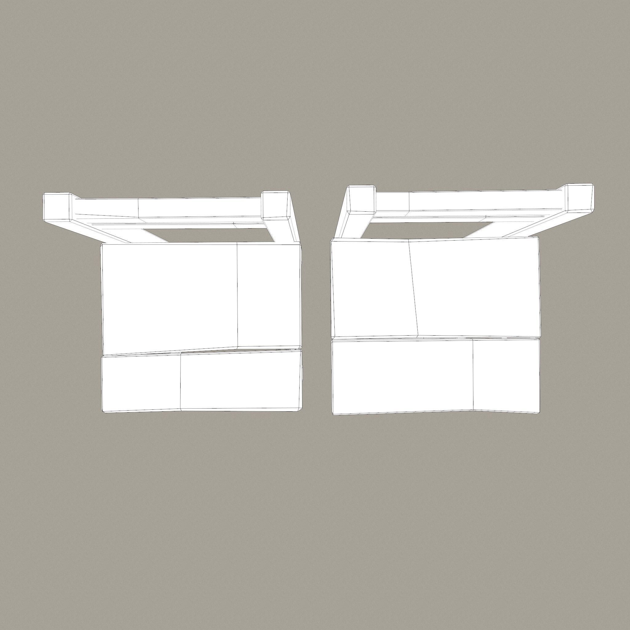 Medieval Tavern Style High Table and Chairs 3D Model Collection_41