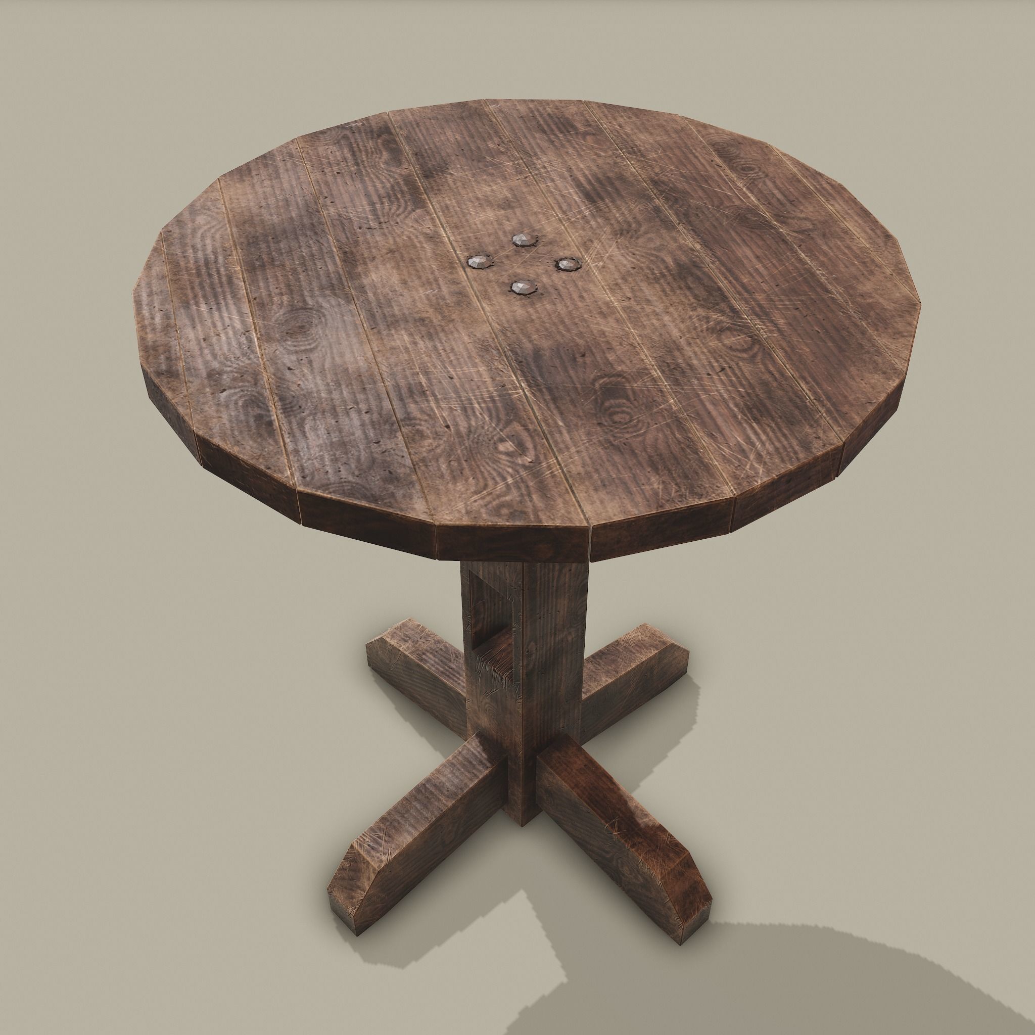 Medieval Tavern Style High Table and Chairs 3D Model Collection_32