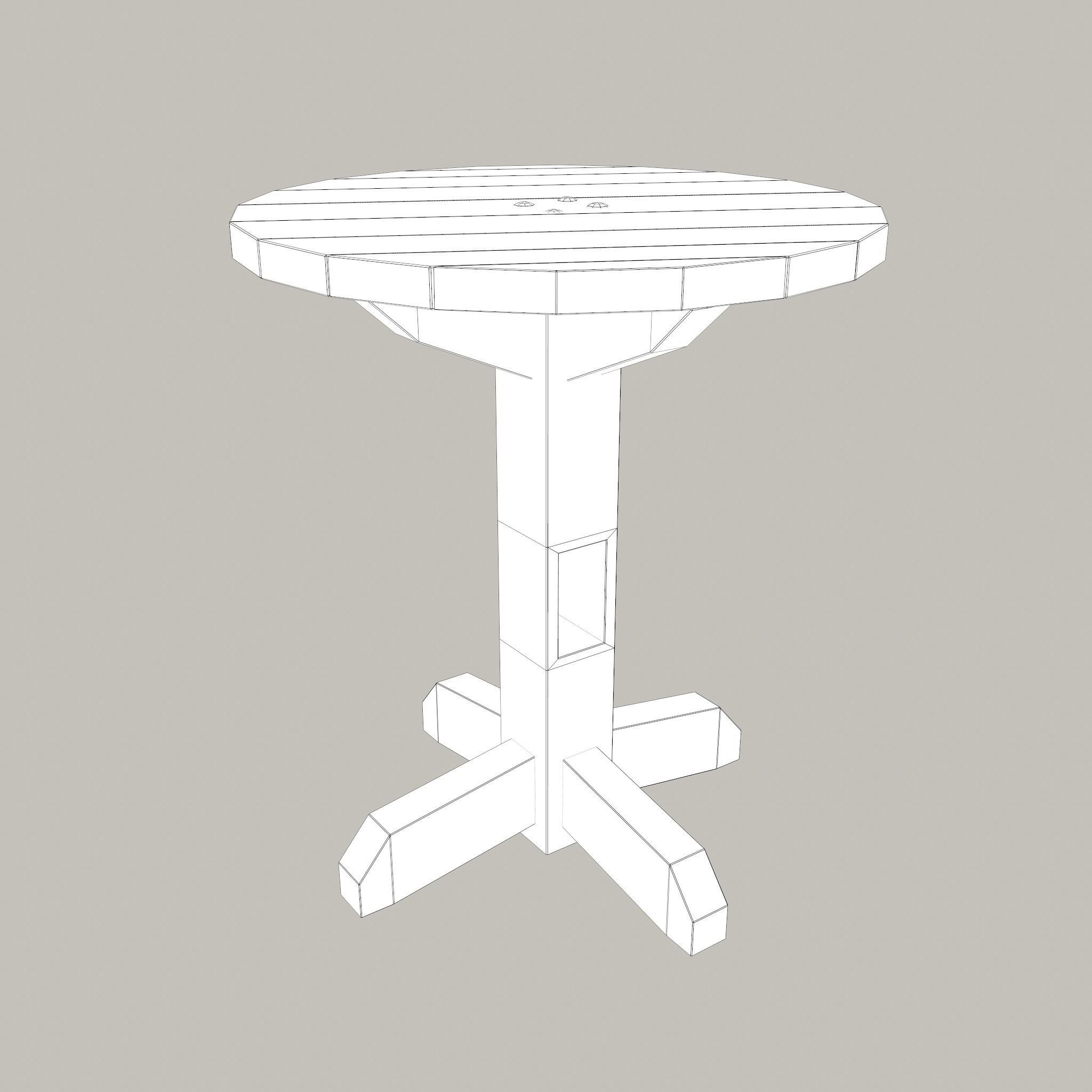 Medieval Tavern Style High Table and Chairs 3D Model Collection_54