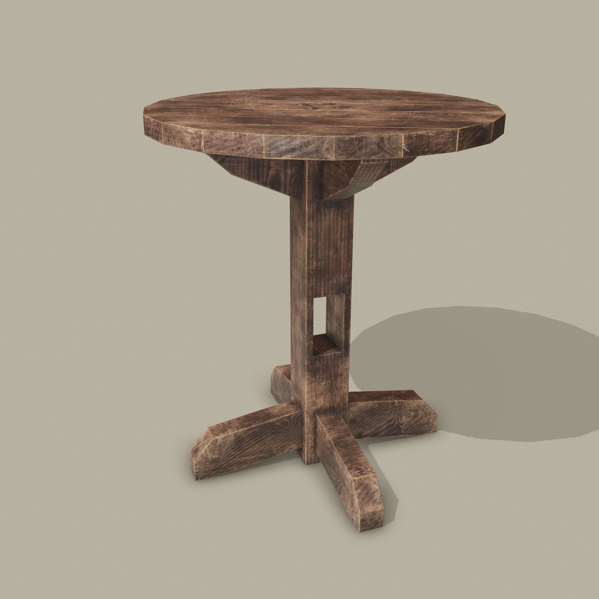 Medieval Tavern Style High Table and Chairs 3D Model Collection_31