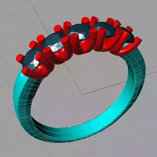 Diamond Engagement ring Classic Veretta 5 pietre v3