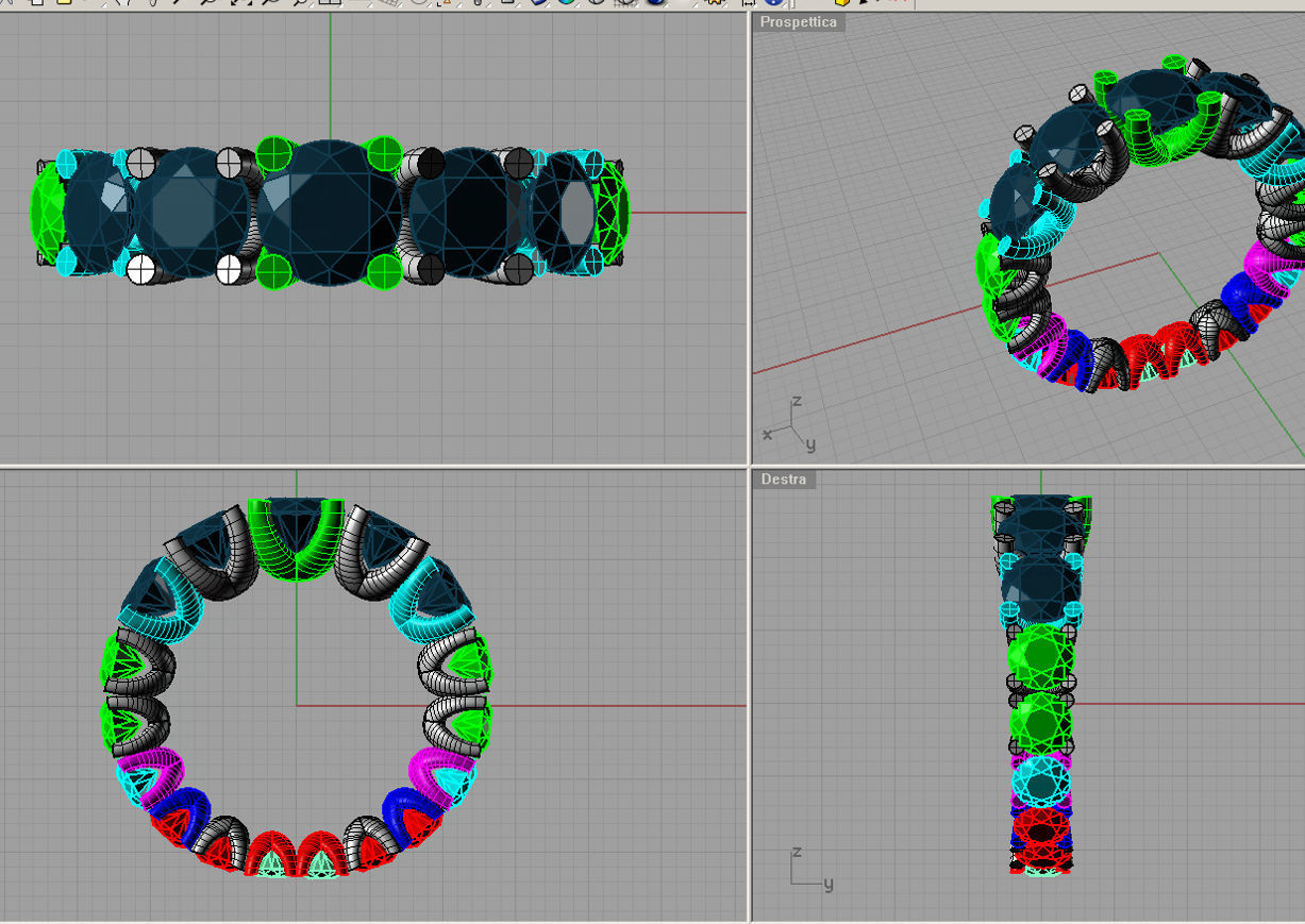 Stone Eternity diamonds  Ring Anello Veretta a scalare v4 3D print model_2