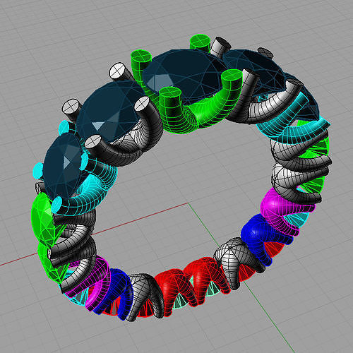 Stone Eternity diamonds  Ring Anello Veretta a scalare v4 3D print model