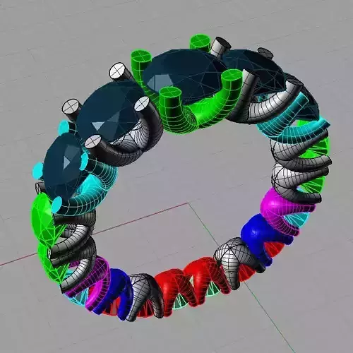 Stone Eternity diamonds  Ring Anello Veretta a scalare v4 3D print model