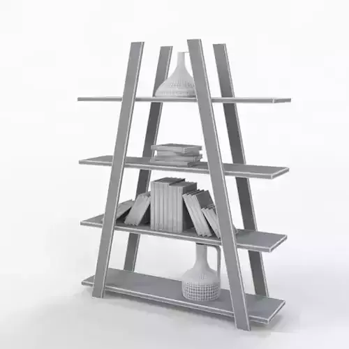 Bookshelf ladder bookcase with books