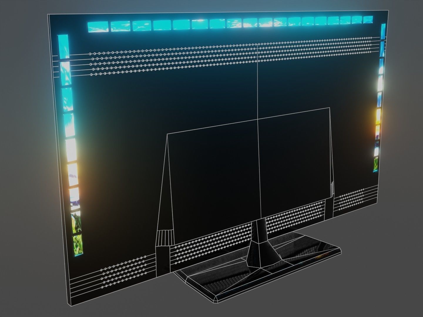 TV flatscreen ambilight 3D model_3
