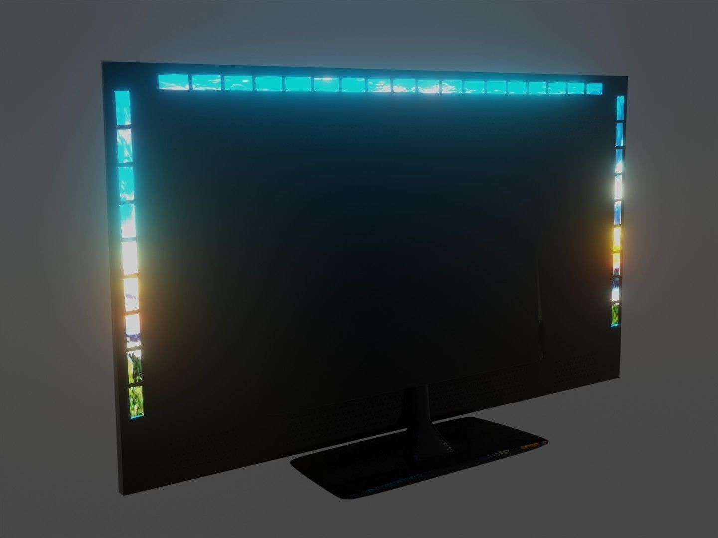 TV flatscreen ambilight 3D model_2