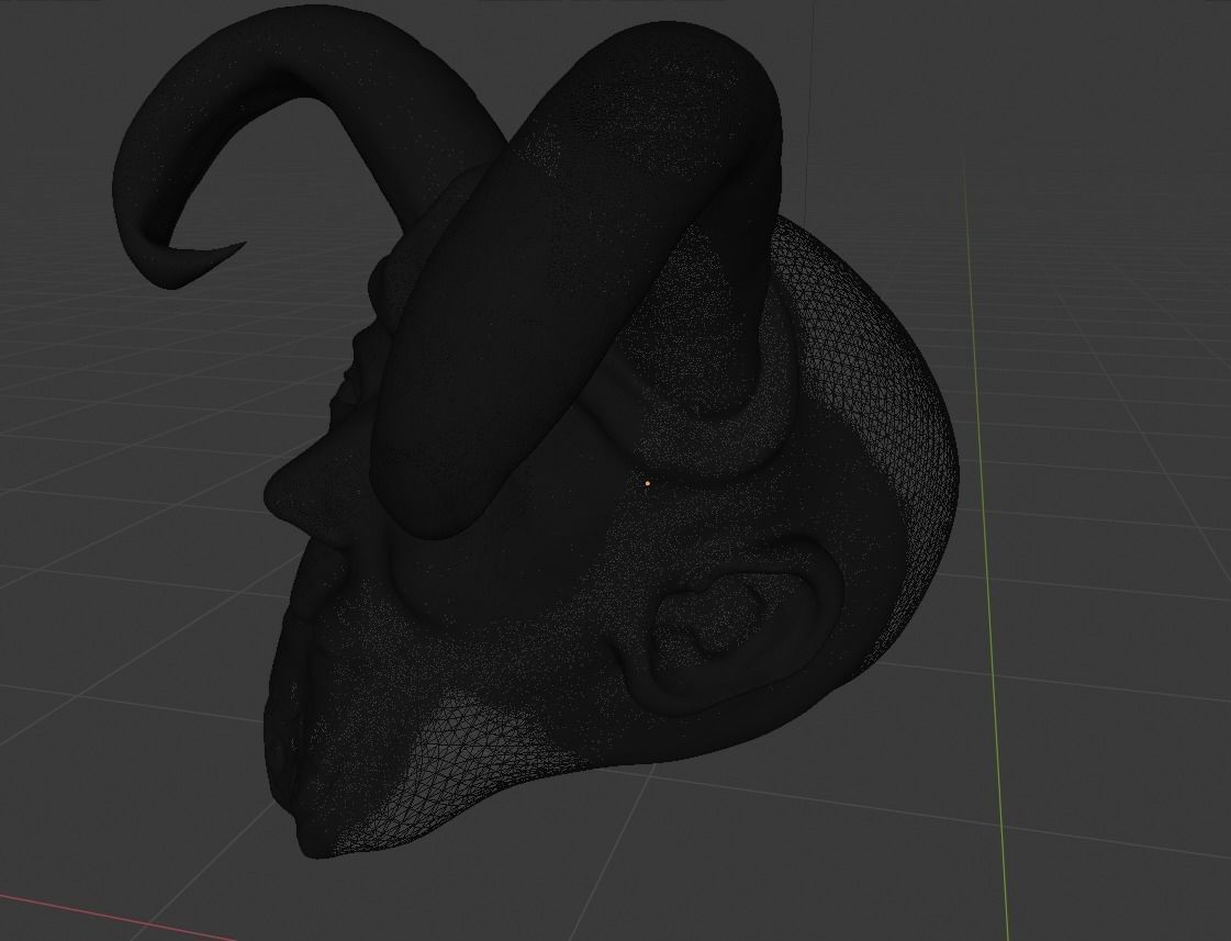 Devil face 3D model_4