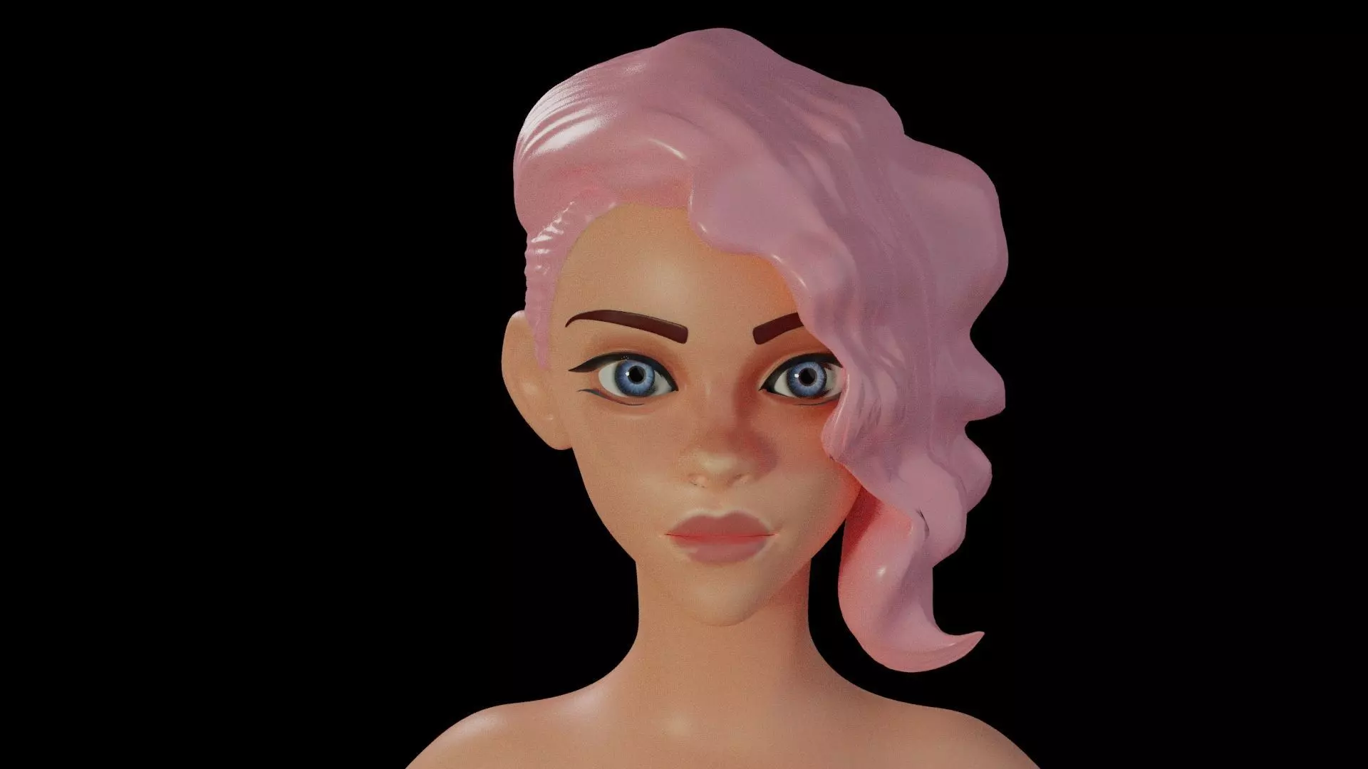 stylized girl  3D model_0