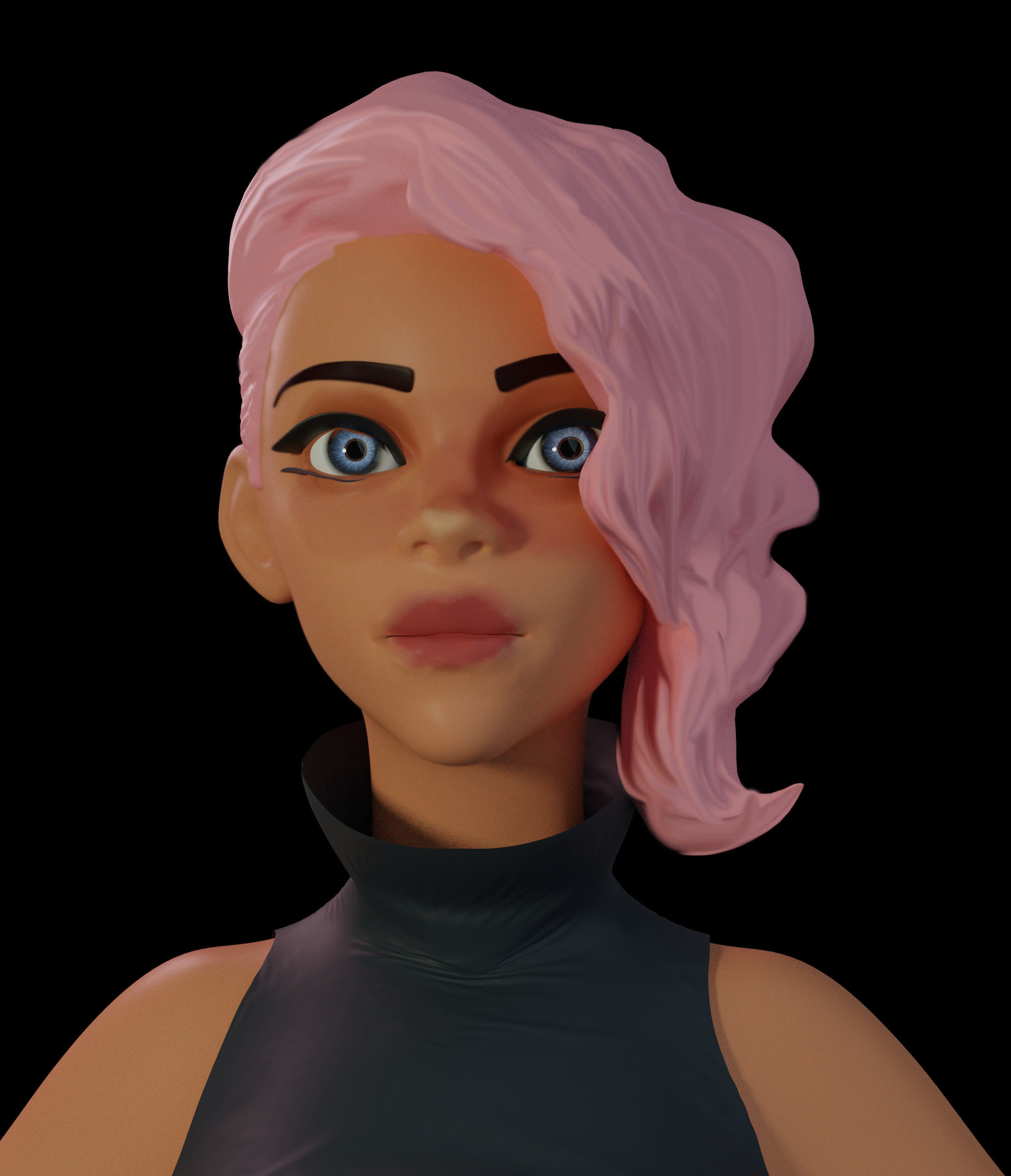 stylized girl  3D model_1