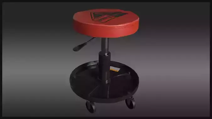 Adjustable Shop Stool Low-poly 3D model