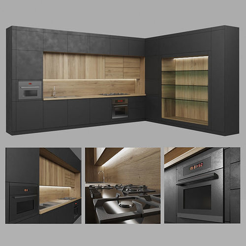 Modern kitchen 01 3D model