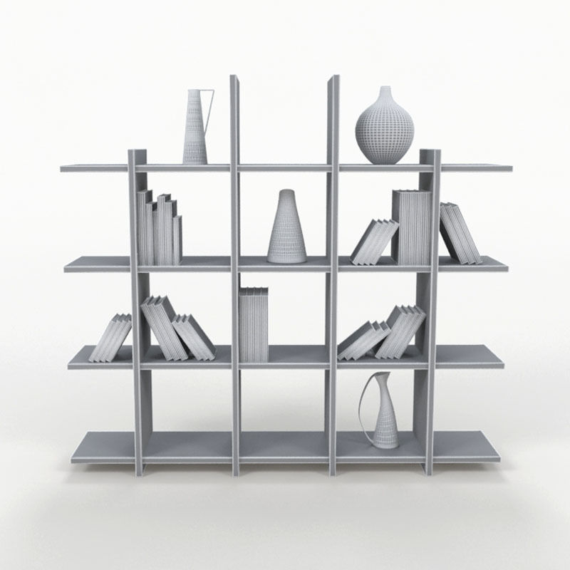 Bookshelf bookcase 3D model_4