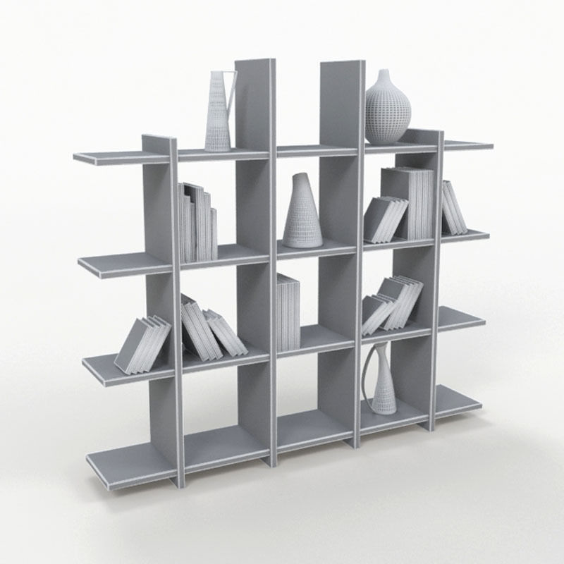 Bookshelf bookcase 3D model_3