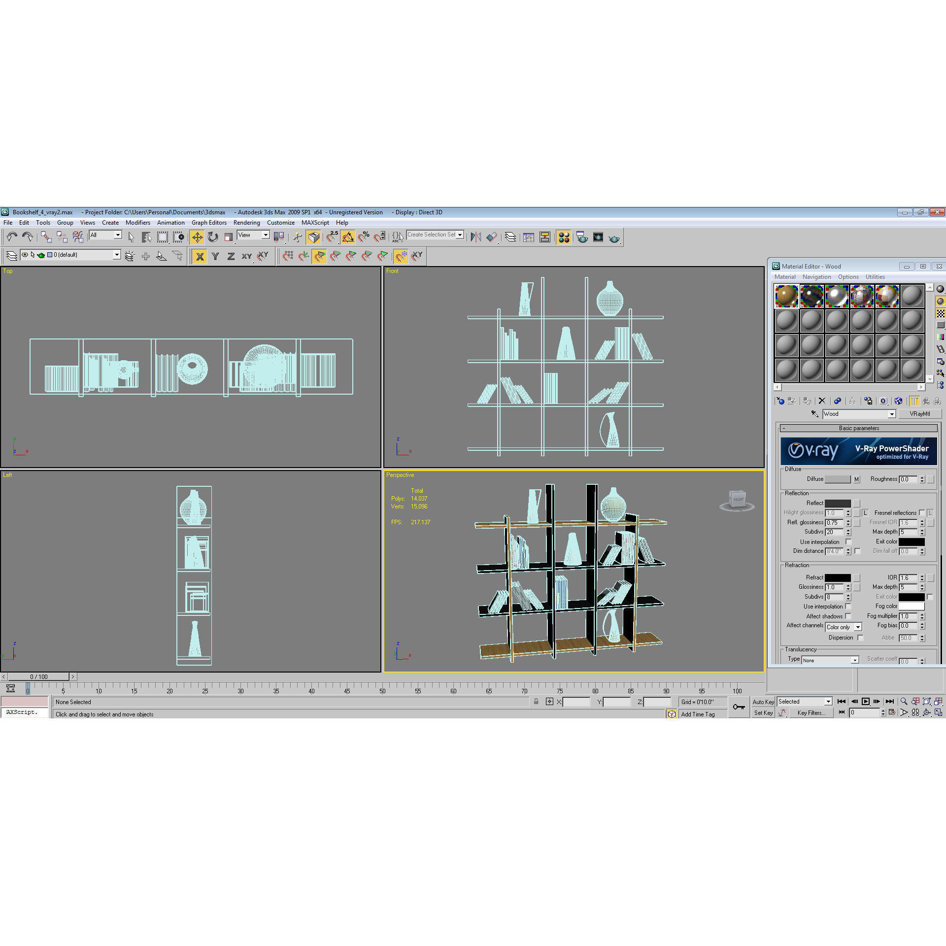 Bookshelf bookcase 3D model_6