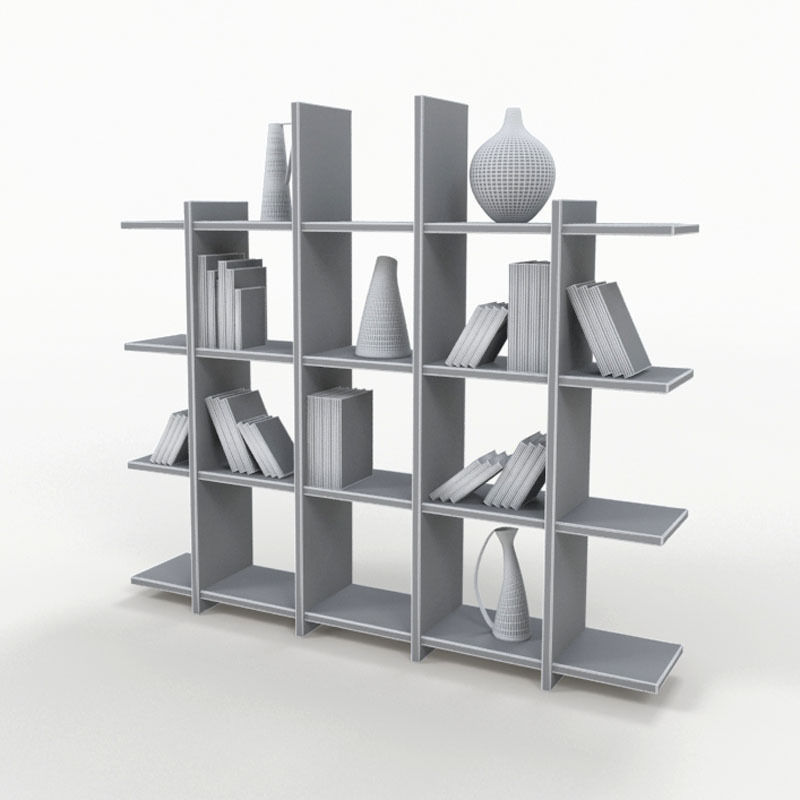 Bookshelf bookcase 3D model_5