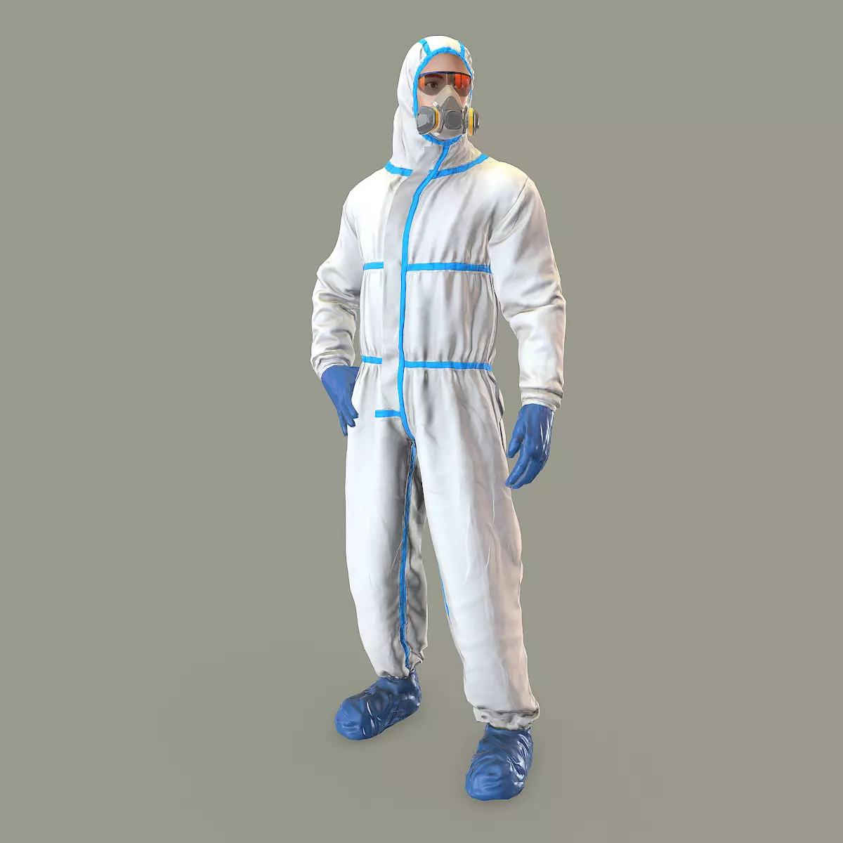 Hazmat suit rigged Low-poly 3D model