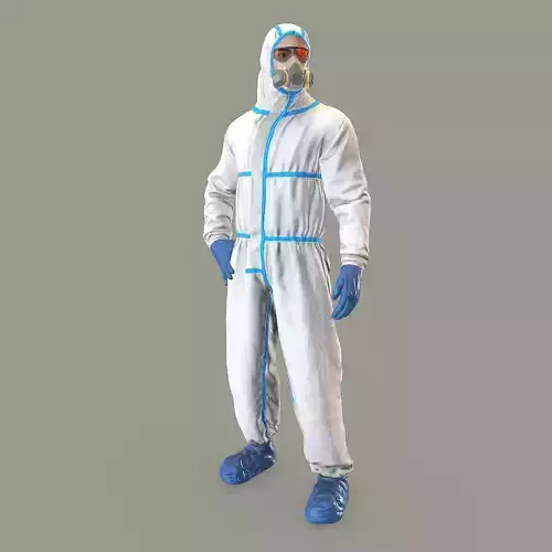 Hazmat suit rigged Low-poly 3D model