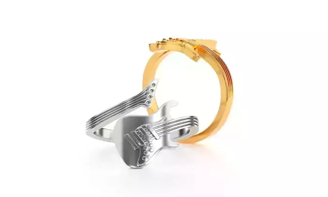 Ring in the shape of a guitar