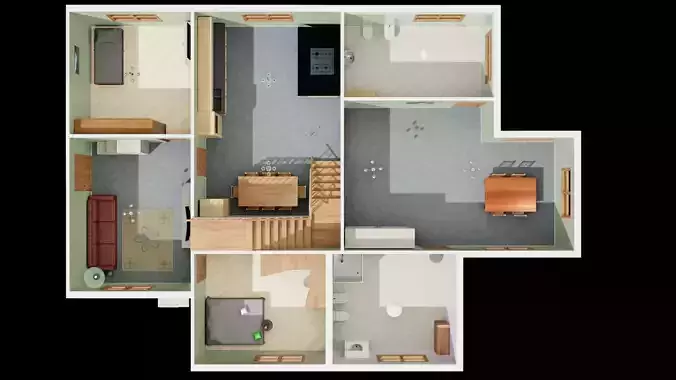 Complete house with furniture