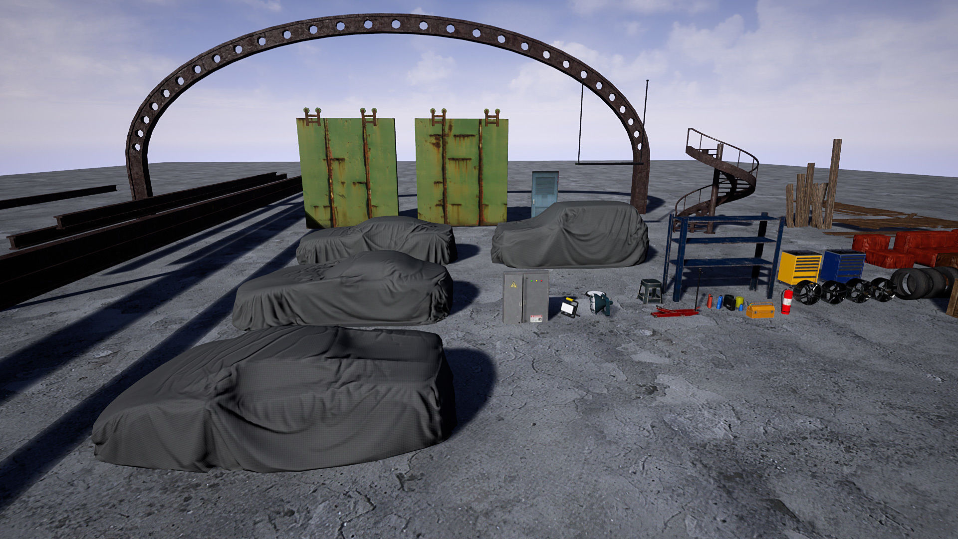 Garage 03 Low-poly 3D model_11