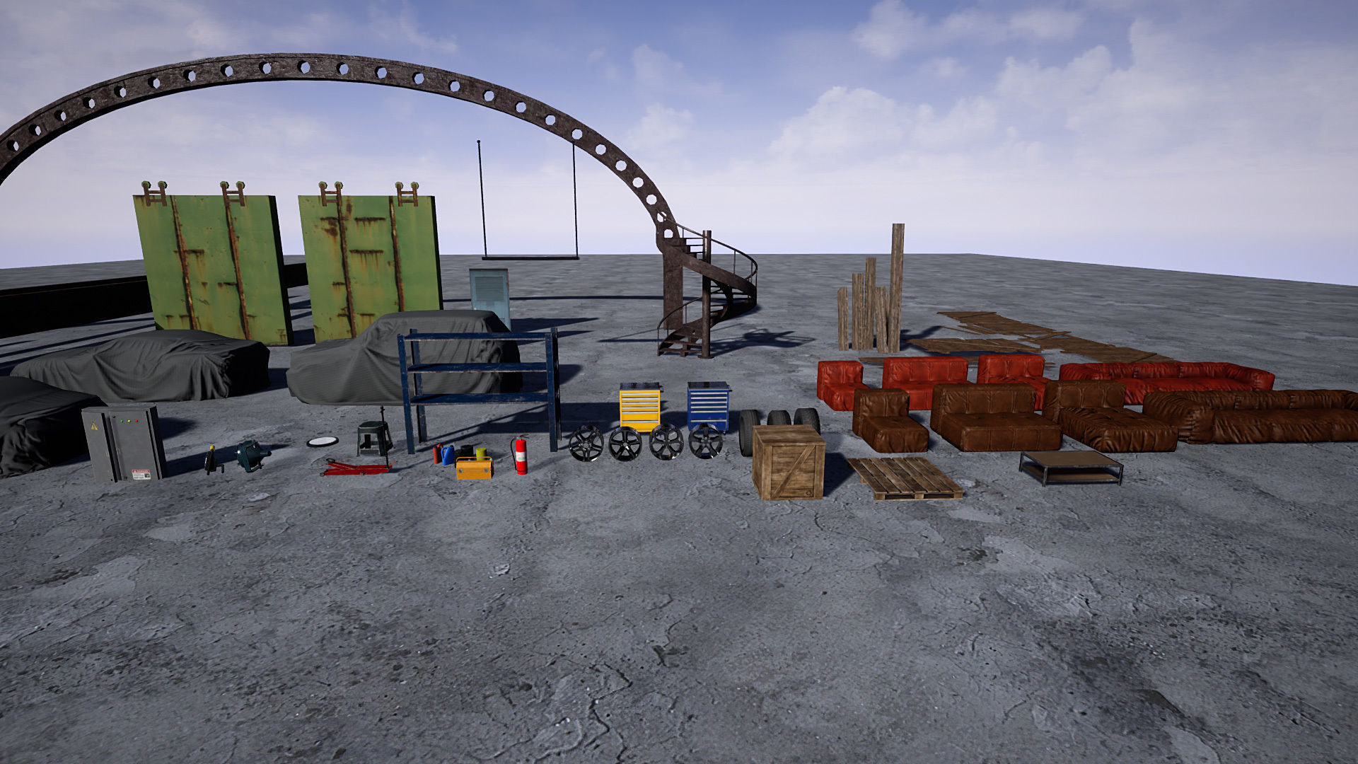 Garage 03 Low-poly 3D model_12