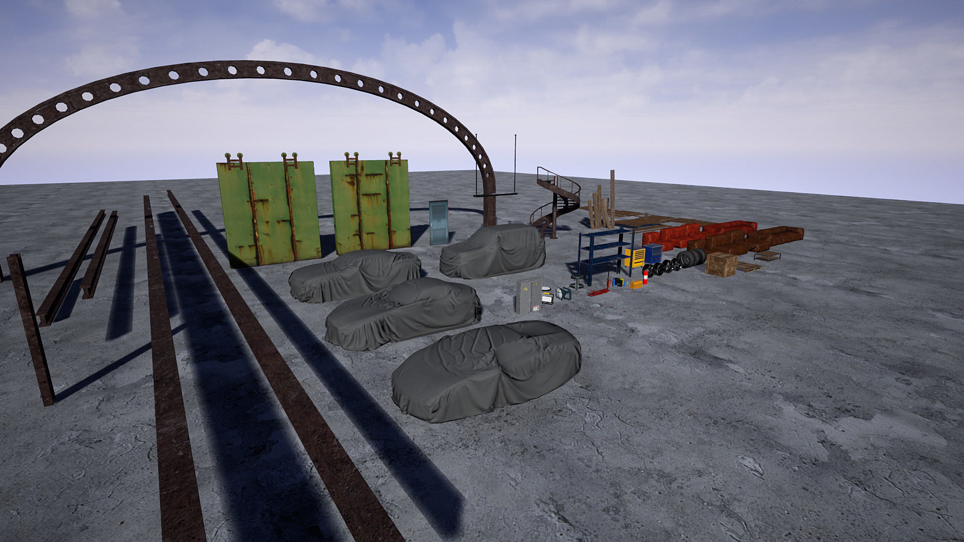 Garage 03 Low-poly 3D model_10