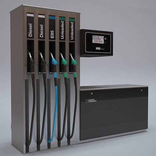 Gas Fuel Dispenser Pump Low-poly 3D model
