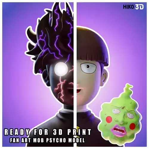 Mob Psycho 100 - 3D FanArt -  3D print model