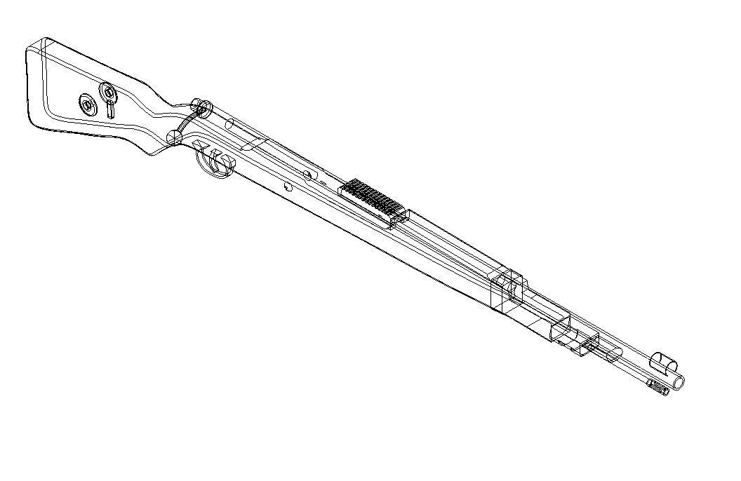 Karabiner 98k Low-poly 3D model_3