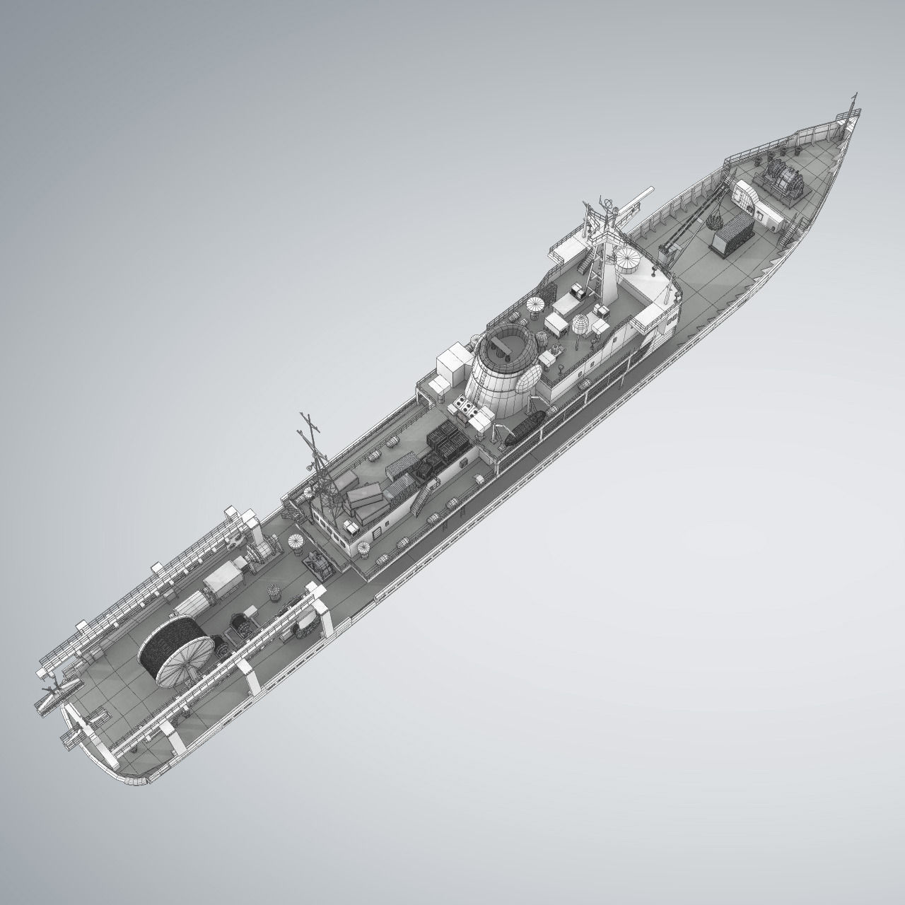 Researchb Servey Vessel 3D model_3