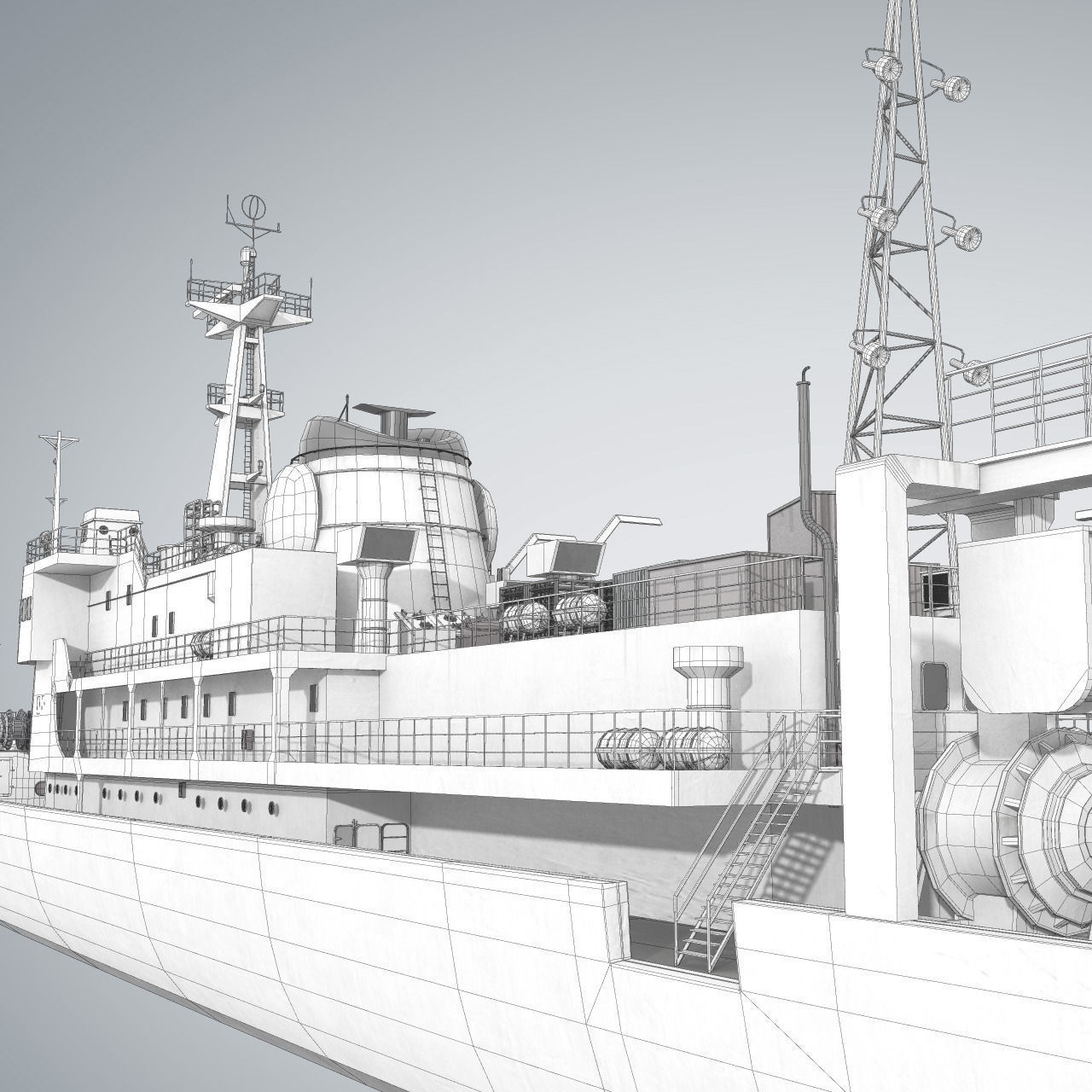 Researchb Servey Vessel 3D model_7