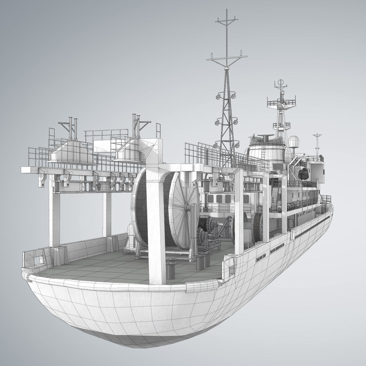 Researchb Servey Vessel 3D model_4