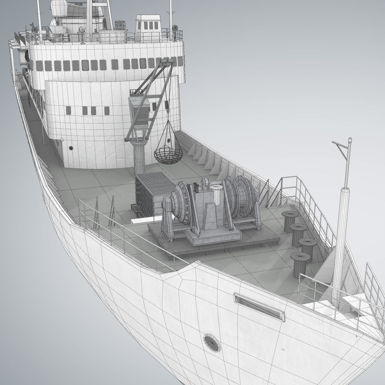 Researchb Servey Vessel 3D model_8