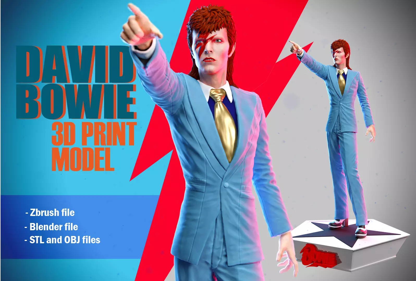 David Bowie 3D print model_0