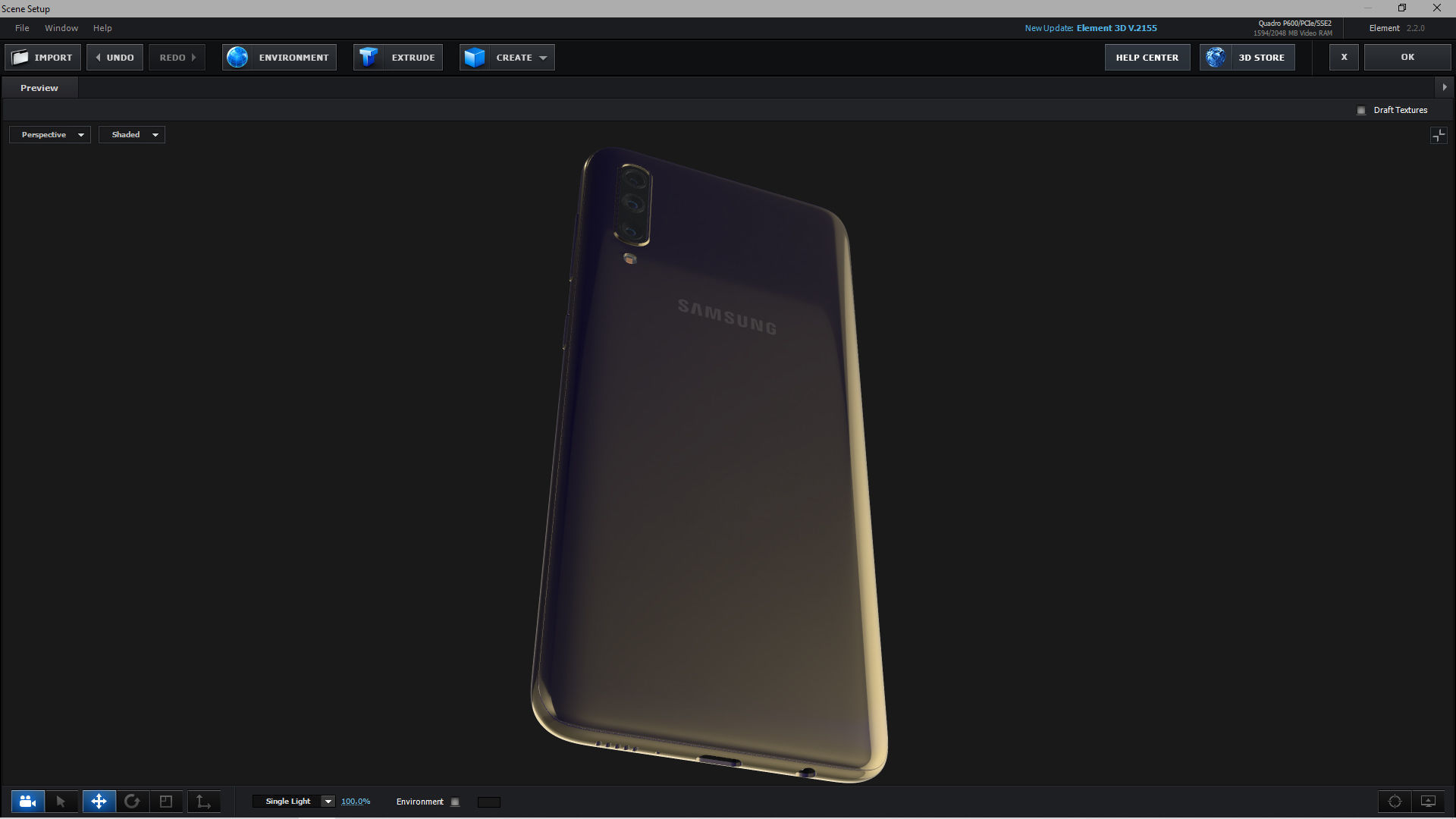 E3D - Samsung Galaxy A50 Black 3D model_1
