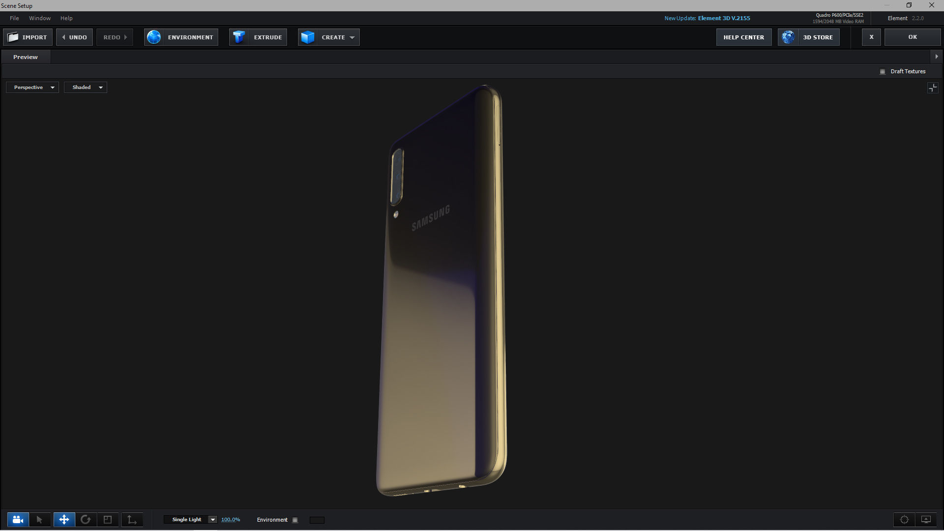 E3D - Samsung Galaxy A50 Black 3D model_3