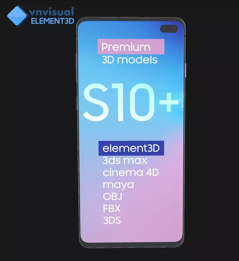 E3D - Samsung Galaxy S10 Plus Black 3D model_0