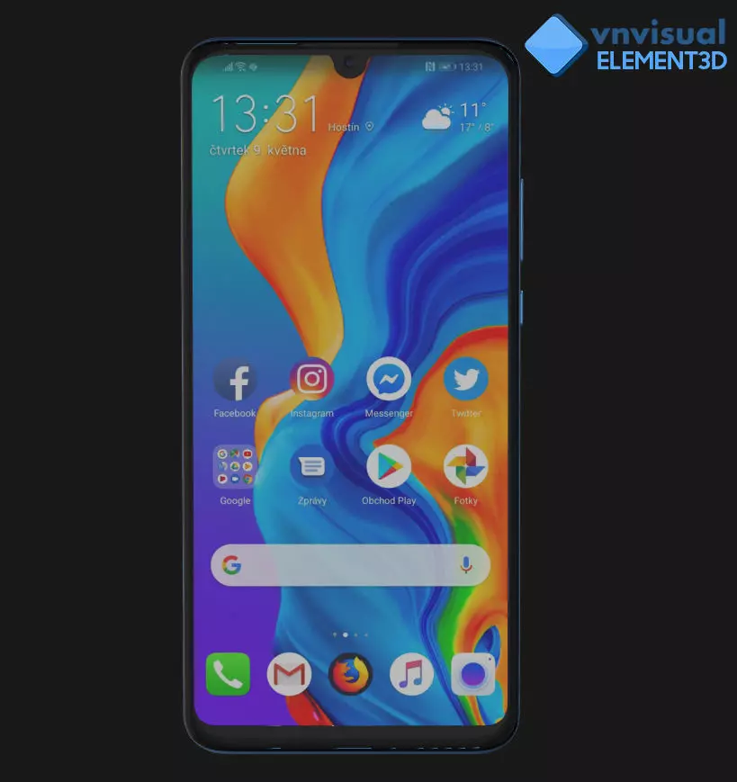 E3D - Huawei P30 Lite Peacock Blue 3D model_0